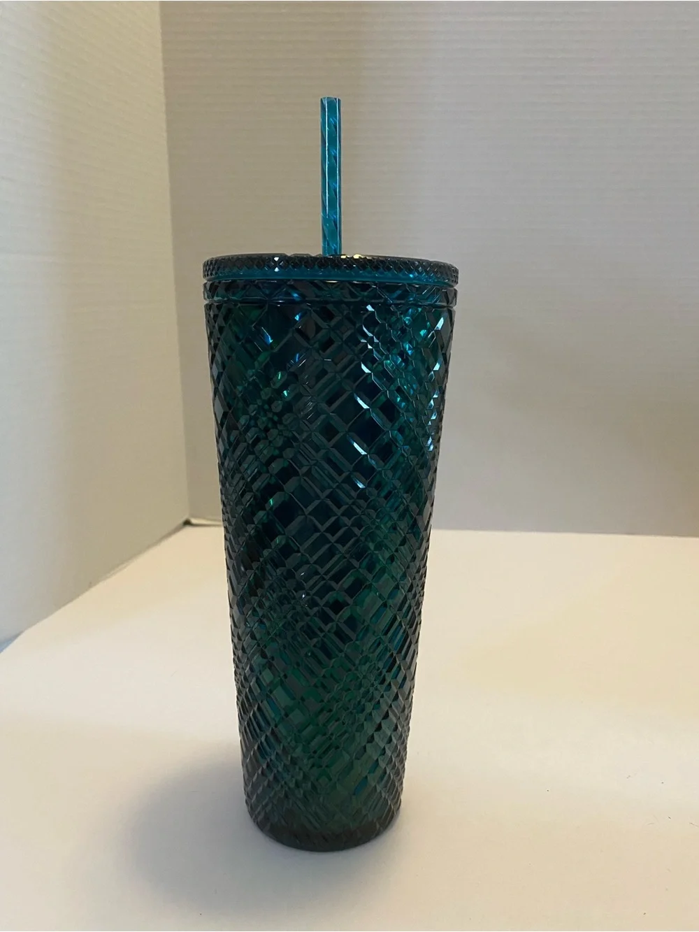 Starbucks Holiday Emerald Green Jeweled Plastic Tumbler Cold Cup 24oz New